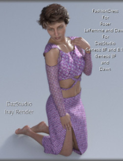 FashionDress d-Force and Dynamic for Genesis 8F 8.1F 3F Dawn and La Femme