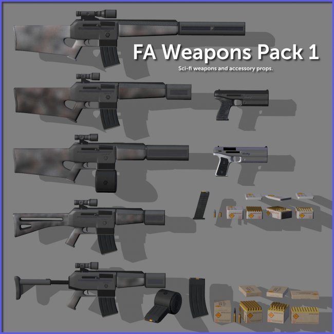 Click here to see preview images for "FA Weapons Pack 1" FA Weapons Pack 1