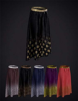 Elena Dark Queen Outfit dForce Skirt for Genesis 8 and 8.1 Females