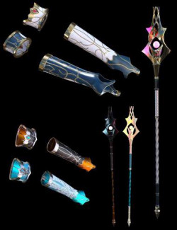ZK Elpis Mage Armor Gloves, Arm Bands, and Staff for Genesis 8 and 8.1 Females