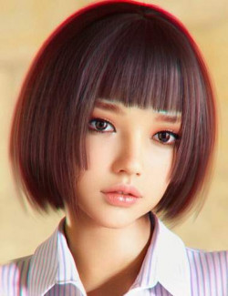 Minto Hime Bob Hair for Genesis 8 and 8.1 Females