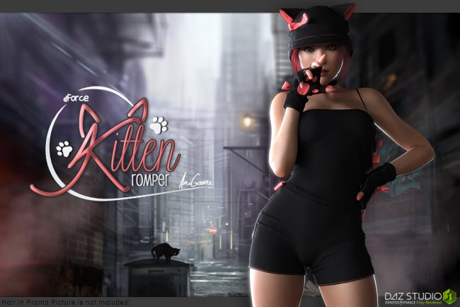 Click here to see preview images for "dForce Anigame Kitten Romper G8F" dForce Anigame Kitten Romper G8F