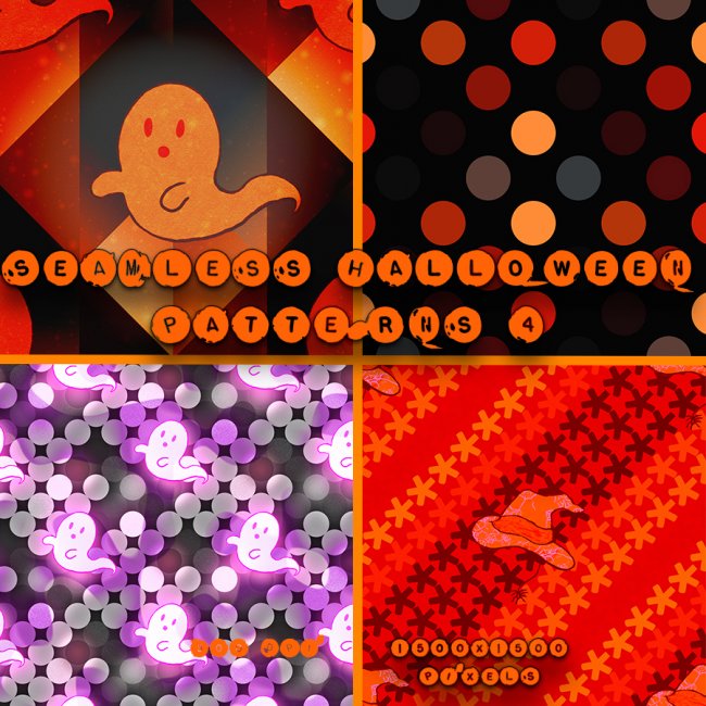 Click here to see preview images for "Seamless Halloween Patterns 4" Seamless Halloween Patterns 4