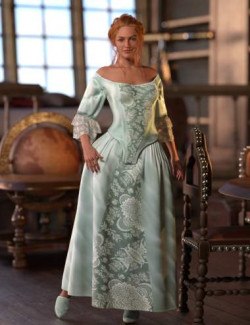 dForce AA Baroque Era Gown for Genesis 9
