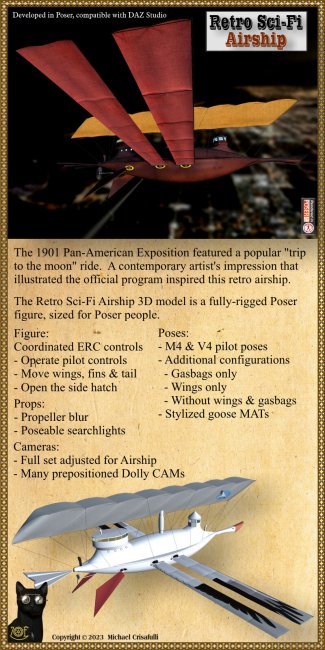 Click here to see preview images for "Retro Sci-Fi Airship for Poser" Retro Sci-Fi Airship for Poser