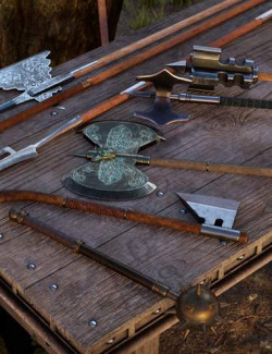 Muelsfell Fantasy Weapons and Poses for Genesis 8 and 9
