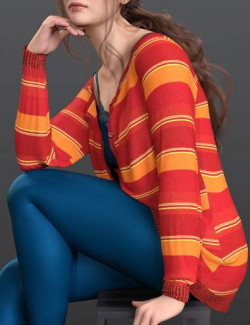 VYK Separates- dForce Button Down Sweater for Genesis 9