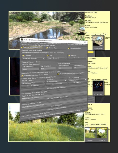 Click here to see preview images for "V3D HDR Add-On Tools" V3D HDR Add-On Tools