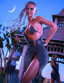 dForce Iumina Asymmetrical Split Outfit for Genesis 9, 8, and 8.1