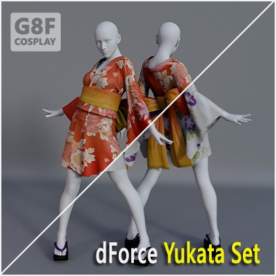 Click here to see preview images for "dForce Yukata Set for G8F" dForce Yukata Set for G8F