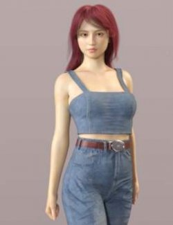 Denim camisole for Genesis 8 Females and Genesis 9