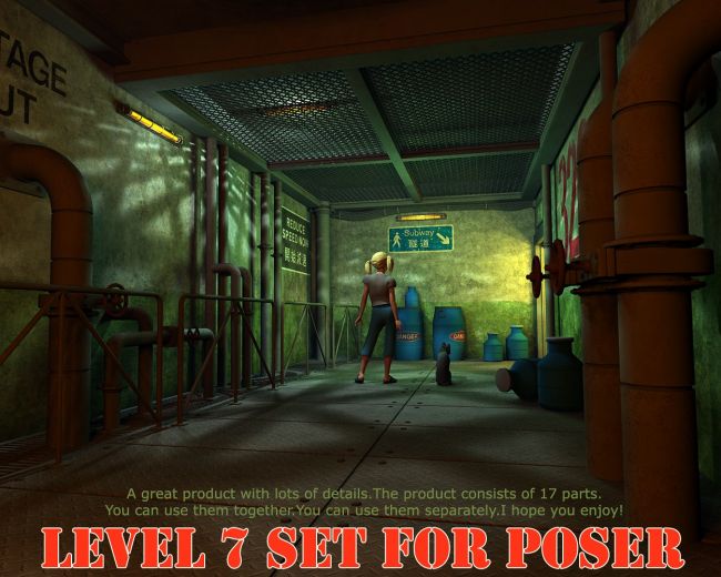 Click here to see preview images for "Level 7 set for Poser" Level 7 set for Poser