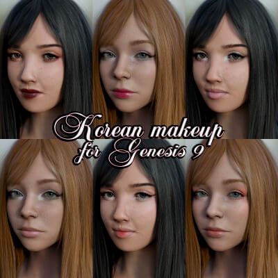 Click here to see preview images for "Korean Makeup for Genesis 9" Korean Makeup for Genesis 9