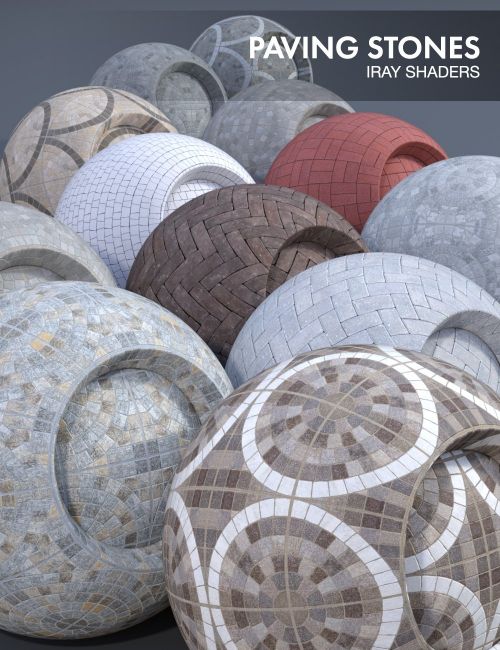 Click here to see preview images for "Paving Stones Shaders for Iray" Paving Stones Shaders for Iray