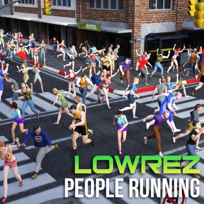 Click here to see preview images for "LOWREZ People Running for Daz Studio" LOWREZ People Running for Daz Studio