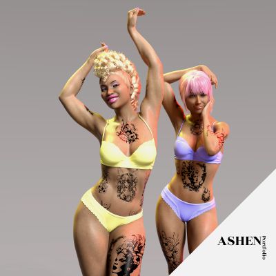 Click here to see preview images for "Chick Me Out Tattoo Pack for Genesis 8" Chick Me Out Tattoo Pack for Genesis 8