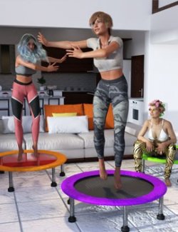 1stB Mini Trampoline Excercise Prop and Poses for G8F