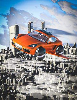 Sci-Fi Flying Sports Car