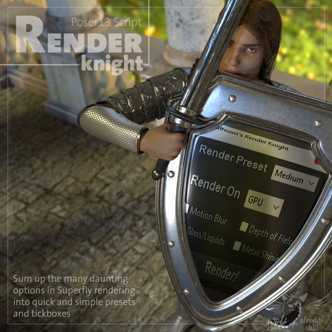 Click here to see preview images for "Render Knight Script for Poser 13" Render Knight Script for Poser 13