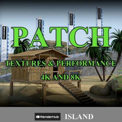 Click here to see preview images for "RenderHub Island 8K Patch" RenderHub Island 8K Patch