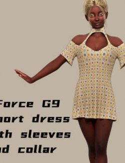 dForce G9 Short Dress With Sleeves and Collar