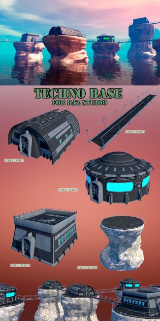 Click here to see preview images for "Techno base for Daz Studio" Techno base for Daz Studio