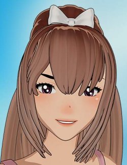 Cascade Hair for Genesis 9 Anime Feminine