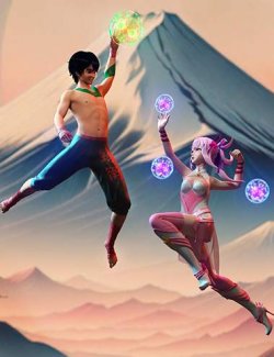 Animated Warriors For Genesis 9 Toon and Genesis 8 Male