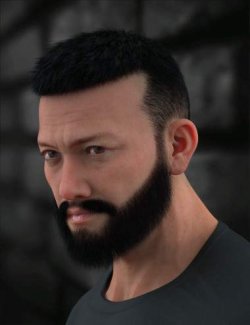 Short Fade Hair and Rugged Beard for Genesis 9
