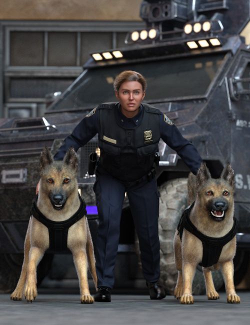 Click here to see preview images for "On Duty Poses for Genesis 9 and German Shepherd" On Duty Poses for Genesis 9 and German Shepherd