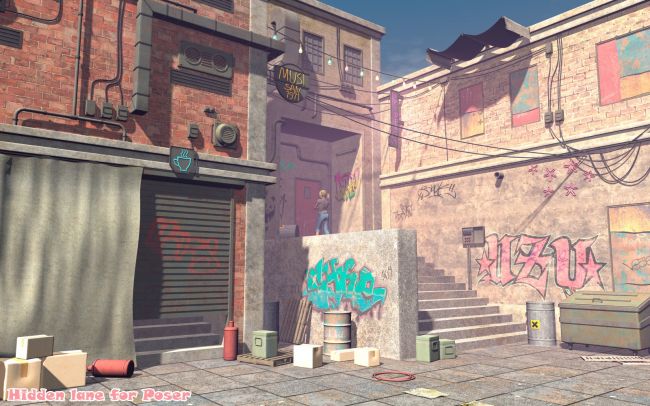 Click here to see preview images for "Hidden lane for Poser" Hidden lane for Poser