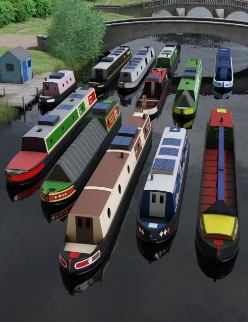 Click here to see preview images for "Low Poly Canal Boats" Low Poly Canal Boats