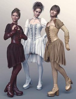 dForce Gothic Style Outfit for Genesis 9