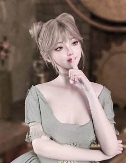 Noki Double Bun Hairstyle for Genesis 9