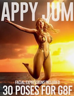 Happy Jump Poses for Genesis 8 Female