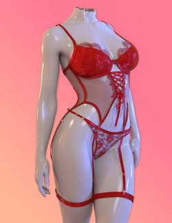 M8 Sensual Floral Lace Lingerie for Genesis 9
