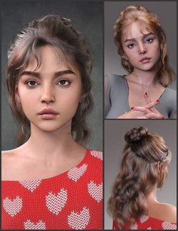 dForce Brennley  Hair and MB Brennley for Genesis 9 Feminine