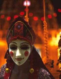 GNBD Indian Wooden Masks Props