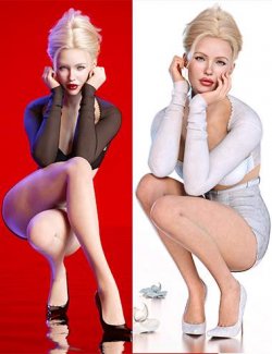 Z Feminine Crouching Pose Mega Set for Genesis 9 and 8 Female