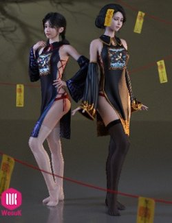 dForce WUK Sexy Zombie Outfit for G8F/G8.1F