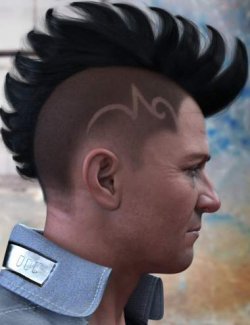 Spiked Hawk Hair for Genesis 9