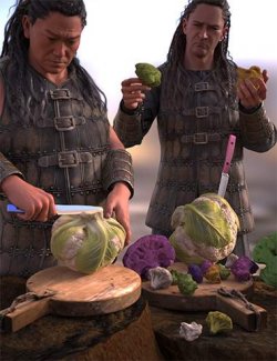 Cutting Cauliflowers Props and Poses for Genesis 9
