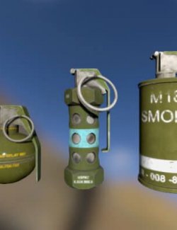 Throwable Explosives Pack of 3 for DAZ Studio