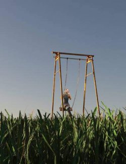 HT Green Grass Hill with a Swing Park