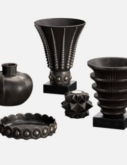 Artdeco Bronze Vases Props
