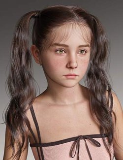 dForce High Double Ponytail Hair for Genesis 9
