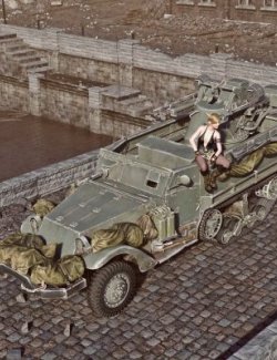 TCM 20 M3 Halftrack Vehicle wt for DAZ3D