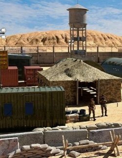 Military Desert Outpost for Daz