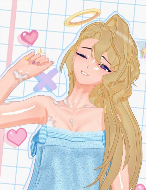 Click here to see preview images for "Kujira Melody Side Parted Long Hair for Genesis 9 Toon" Kujira Melody Side Parted Long Hair for Genesis 9 Toon