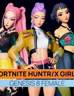 Fortnite HUNTR-X Girls for Genesis 8 Female